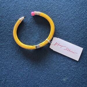 Betsey Johnson Vibrant Yellow Pencil-Inspired Bracelet w/ pink “eraser” ✏️so fun